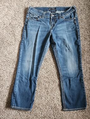 Suki Fit Silver Brand Blue Jean Capris 30×22.5 GUC